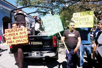 RECLAMAN EN OAXACA APOYO FEDERAL