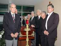 Panchito Hernández, José Luis Lamadrid, Jorge Morelos, José Moncebáez y Héctor Miguel Zelada, entre otros, asistieron al funeral de José Antonio Roca, en imagen del viernes pasado