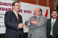 El jefe de Gobierno, Marcelo Ebrard; Fernando Rocafull, director de la UCCI, y Martí Batres, secretario de Desarrollo Social, en la inauguración de la quinta reunión del Comité de Igualdad de Oportunidades