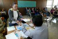 Realización de exámenes para asignación de plazas en el servicio educativo nacional, el pasado lunes en la ciudad de México