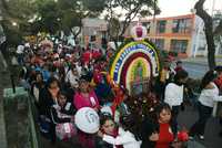 Aspecto de la peregrinación de voceadores a la Basílica de Guadalupe