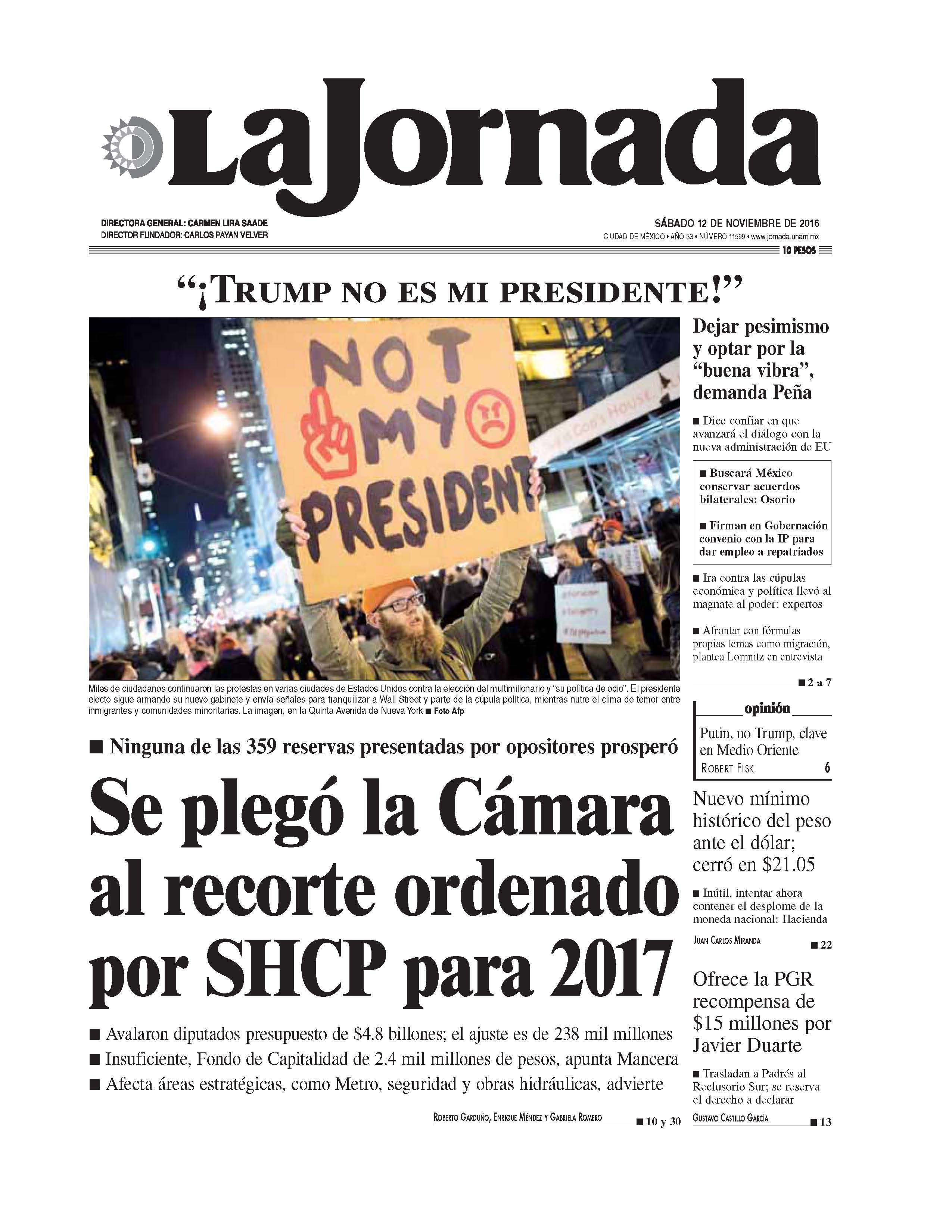 Portada de 2016/11/12. Seleccione para ir a esta edición.