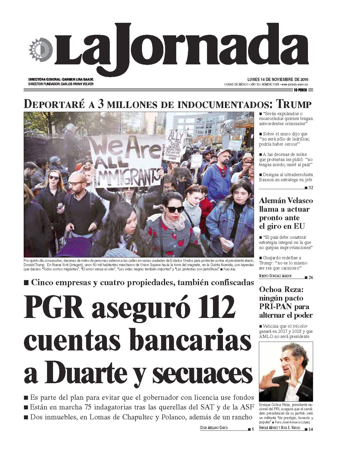 Portada de 2016/11/14. Seleccione para ir a esta edición.